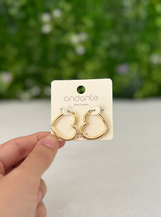 Mini Heart Hoops -Gold